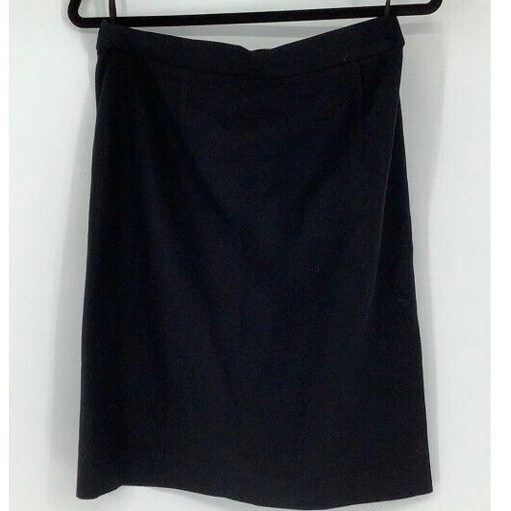 Louis Féraud Black Pencil Skirt Women US Size 10 Black Viscose Wool Made Germany